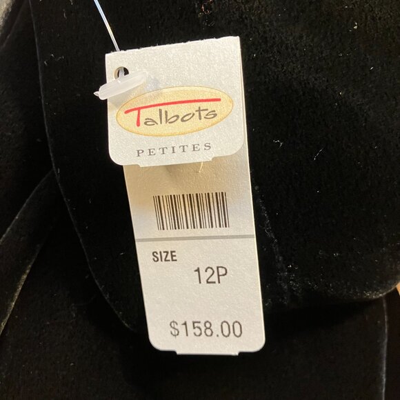 Talbots NWT Black Velvet Single Button Jacket Size 12 Petite - Picture 6 of 7